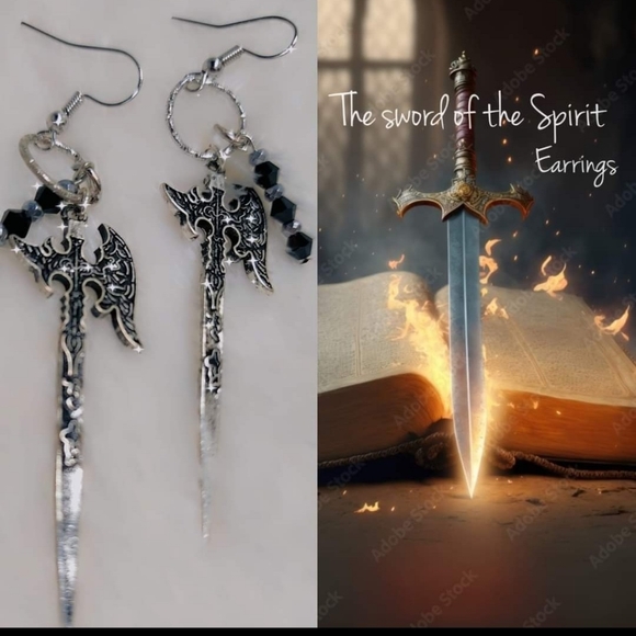 Woman Warrior Designs Jewelry - Sword earrings HANDMADE